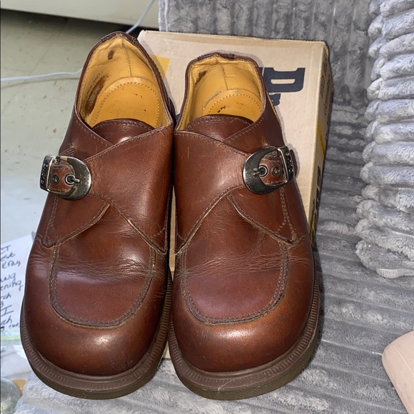 Y2 K DR MARTENS APRONMONK PLATFORM BROWN LEATHER SZ 7 EURO 5 - Picture 5 of 6